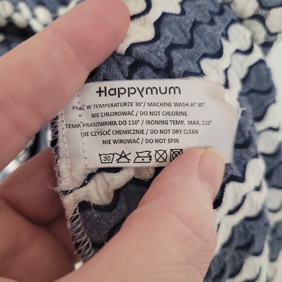 Happy Mum grey polka-dot print breast feeding zip front top Size Med Maternity - Picture 6 of 7